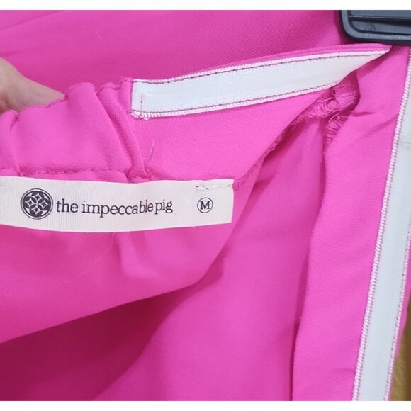 The Impeccable Pig Strapless Ruffled Hot Pink Romper M Y2K Barbie 80s - Picture 5 of 5